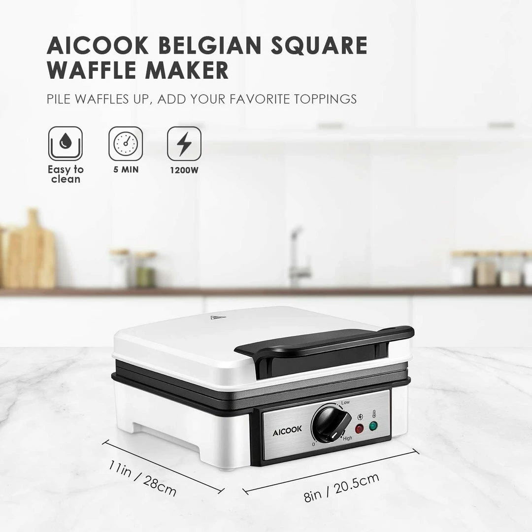 BargainJunkie AICOOK SW-2029 Belgian Waffle Maker New