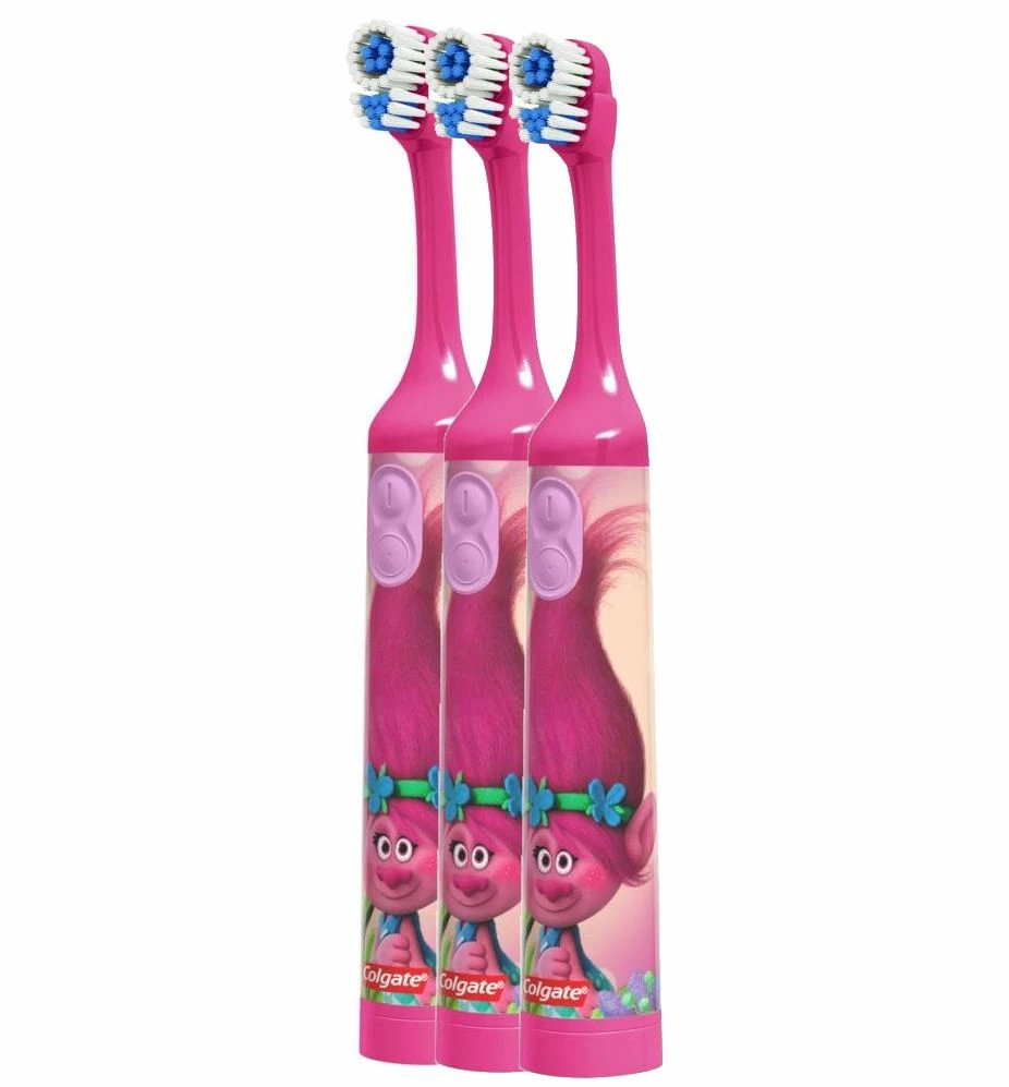 BargainJunkie Colgate Kids Battery Powered Toothbrush, DreamWorks Trolls 3 Pack New