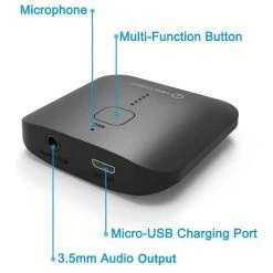 BargainJunkie New Trent Bluetooth Wireless Audio Receiver W/Hands-Free Calling Home &Car Audio System Gadgets & Electronics