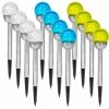 BargainJunkie New 12 Pack Intellibrands Solar Glass Crackle Ball Lights