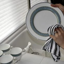 BargainJunkie Set Of 16 Woven Cotton Absorbent Kitchen Towels 19 X 29