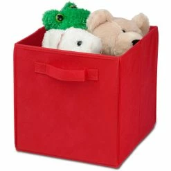 BargainJunkie Honey Can Do SFT-01764 Kids Storage Bins, Soft And Foldable Organizers, Red New