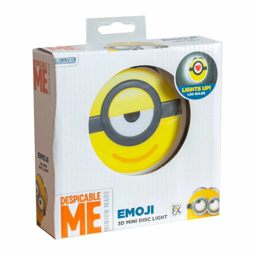 BargainJunkie Despicable Me Minion Smile Emoji 3D Mini Disk Light New
