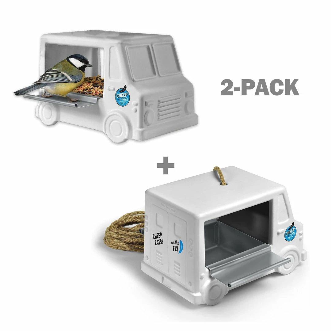 BargainJunkie Genuine Fred Cheep Eats On The Fly Bird Feeder, 2-Pack Home & Garden