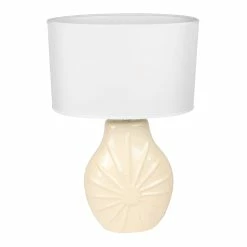 BargainJunkie 16" Ceramic Decorative Beige Table Lamp Home & Garden