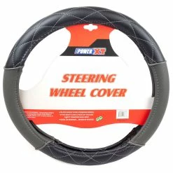 BargainJunkie PowerXT Steering Wheel Cover, Grey & Cross-Textured Black Tools & Auto