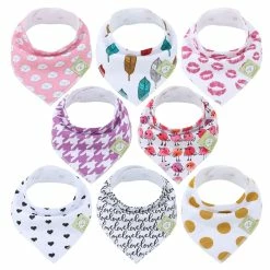 BargainJunkie KeaBabies 8 Pack Of Organic Cotton Bandana Bibs, Bold Bravery New