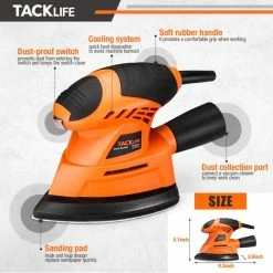 BargainJunkie Tacklife PMS02B Mouse Sander Detail Sander With 20 Sandpapers New