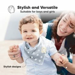 BargainJunkie New KeaBabies 8 Pack Of Organic Cotton Bandana Bibs, Fantasia