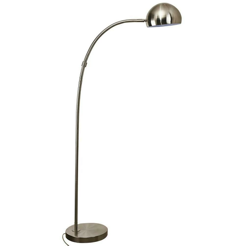 BargainJunkie Alsy Lighting Brushed Nickle Petite Arc Floor Lamp