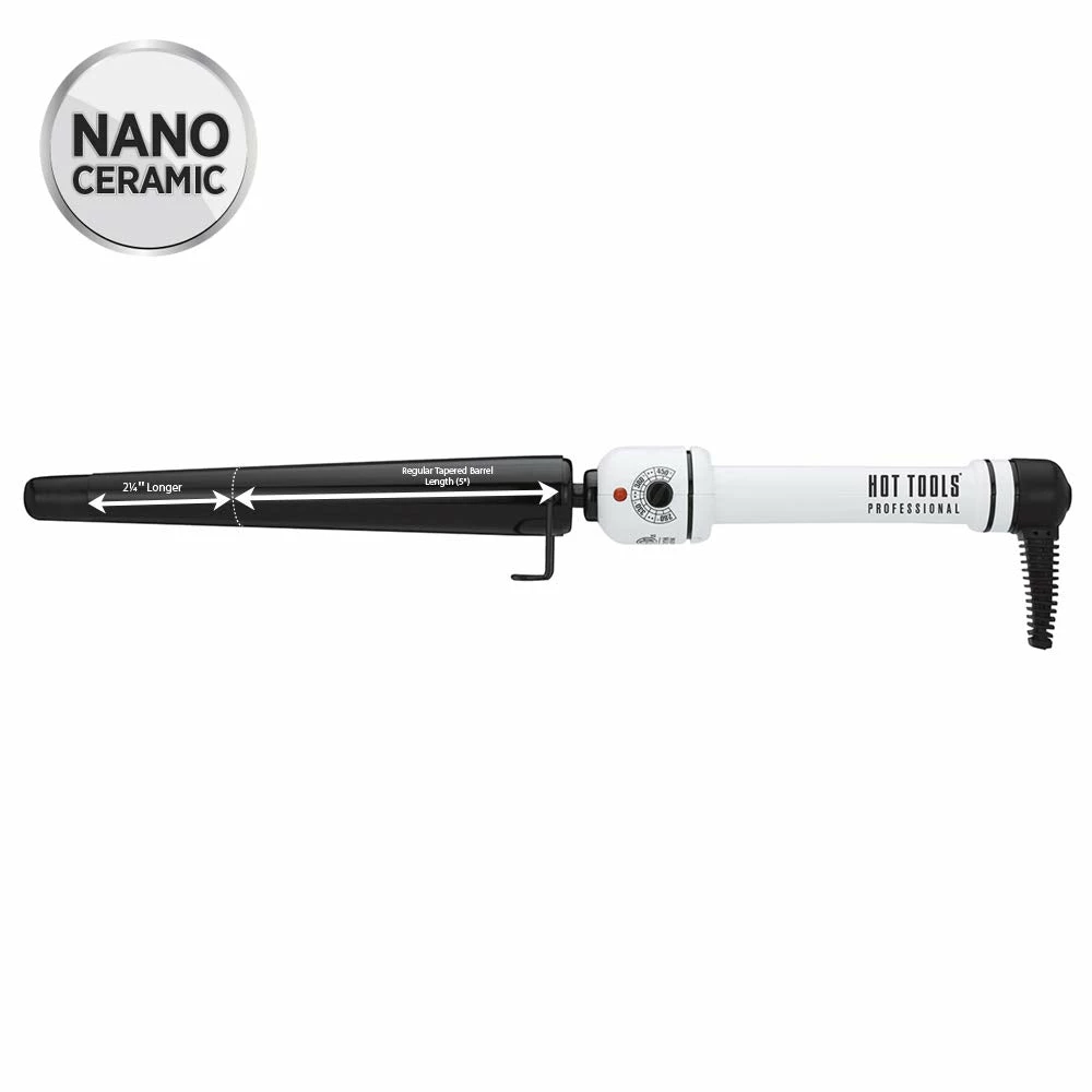 BargainJunkie Hot Tools Nano Ceramic 1-1/4 Inch Salon Tapered Curling Iron With Extra Long Barrel