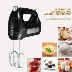 BargainJunkie New Tibek 6 Speed Electric Hand Mixer, Black