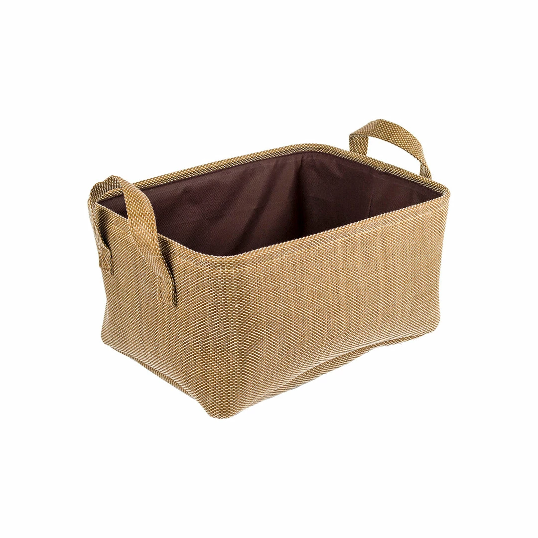 BargainJunkie Home Ease 4 Piece Deluxe Fabric Storage Basket Set, Brown Home & Garden