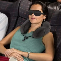 BargainJunkie Pack A Nap Memory Foam Neck Pillow Travel Kit, Orange