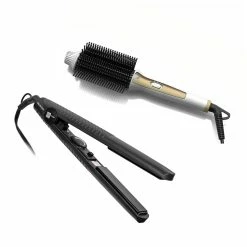 BargainJunkie Hot Brush And Iron Hair Styling Kit New