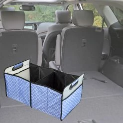 BargainJunkie AutoTrends Collapsible Trunk Organizer, Blue