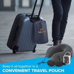 BargainJunkie Pack A Nap Memory Foam Neck Pillow Travel Kit, Orange