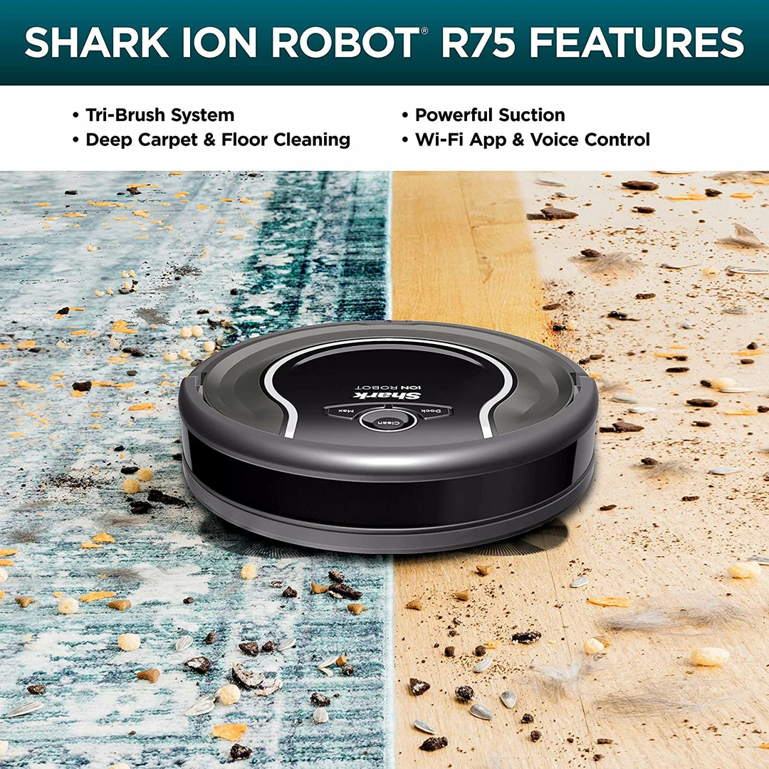 BargainJunkie New Shark ION Robot Vacuum RV755 Wi-Fi & Alexa Enabled, Refurbished