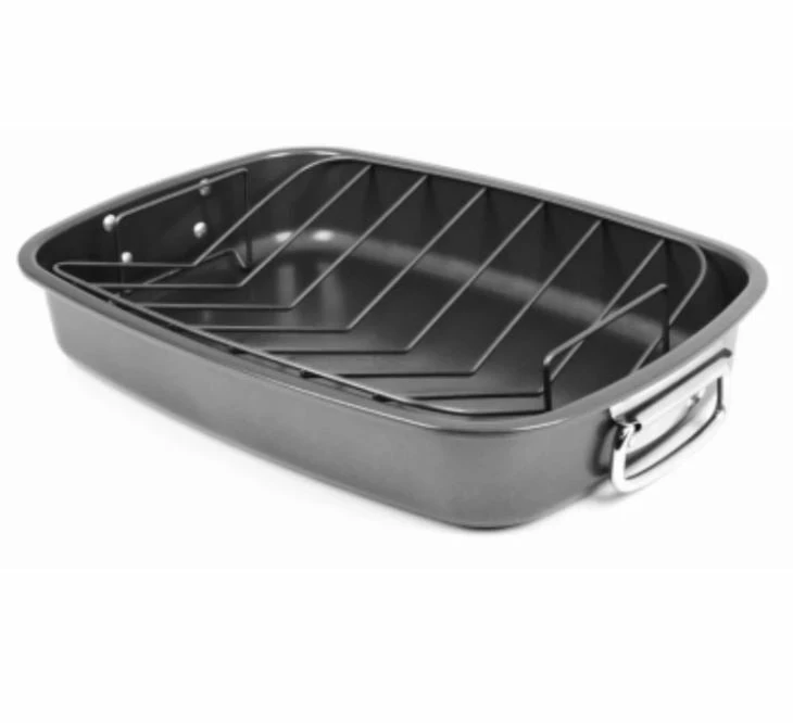 BargainJunkie Oneida 35111 Carbon Steel Rectangular Roaster, 20 Lbs Capacity