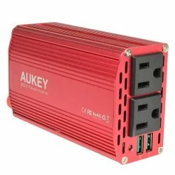 BargainJunkie Aukey PA-V17 300W DC To AC Car Power Inverter, Dual USB Ports & AC Outlets New