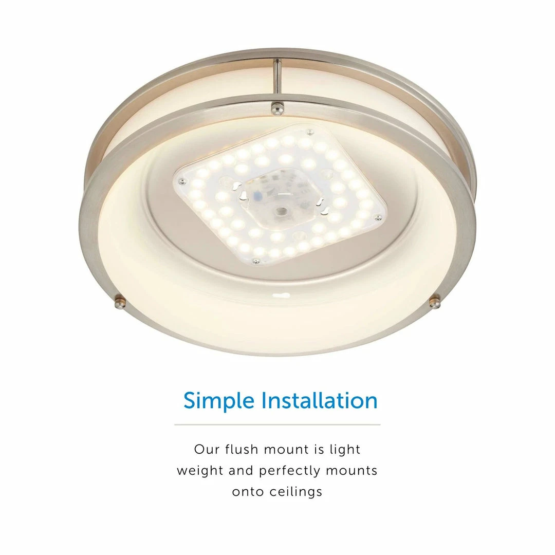 BargainJunkie New Noma 14" Dimmable Flush Mount Ceiling Light With Integrated LED Bulb