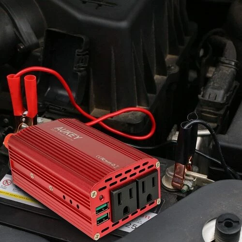 BargainJunkie Aukey PA-V17 300W DC To AC Car Power Inverter, Dual USB Ports & AC Outlets New