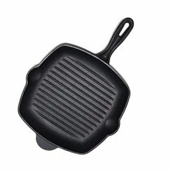 BargainJunkie New Ekoteq 10.5" Pre-Seasoned Cast Iron Square Grill Pan