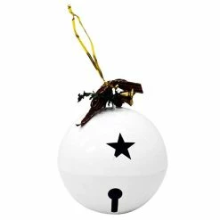 BargainJunkie 6 Inch Round Jingle Bell Christmas Decor, White New