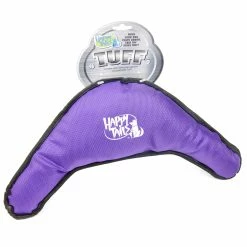 BargainJunkie Happy Tails Tuff Dog Toy Purple Boomerang Lifestyle