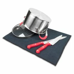 BargainJunkie 2-Pack Drying Mat / Fridge Liners, Black Kitchen