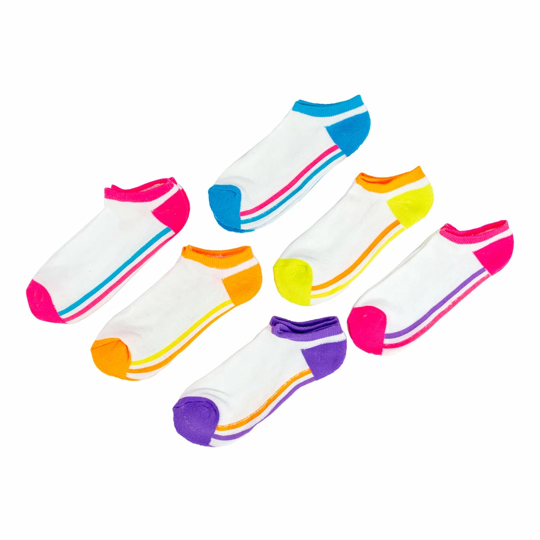 BargainJunkie Magid 6PK No Show Socks,WHT