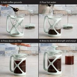 BargainJunkie New Primula Tempo 6 Cup Glass French Coffee Press, Pastel Blue