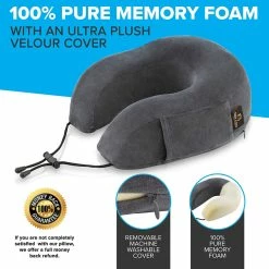 BargainJunkie Pack A Nap Memory Foam Neck Pillow Travel Kit, Orange