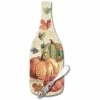 BargainJunkie New Counter Art Glass Wine Bottle Cheese Server & Spreader Set