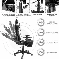 BargainJunkie Onsun E-Sport Gaming Chair With Foot Rest New