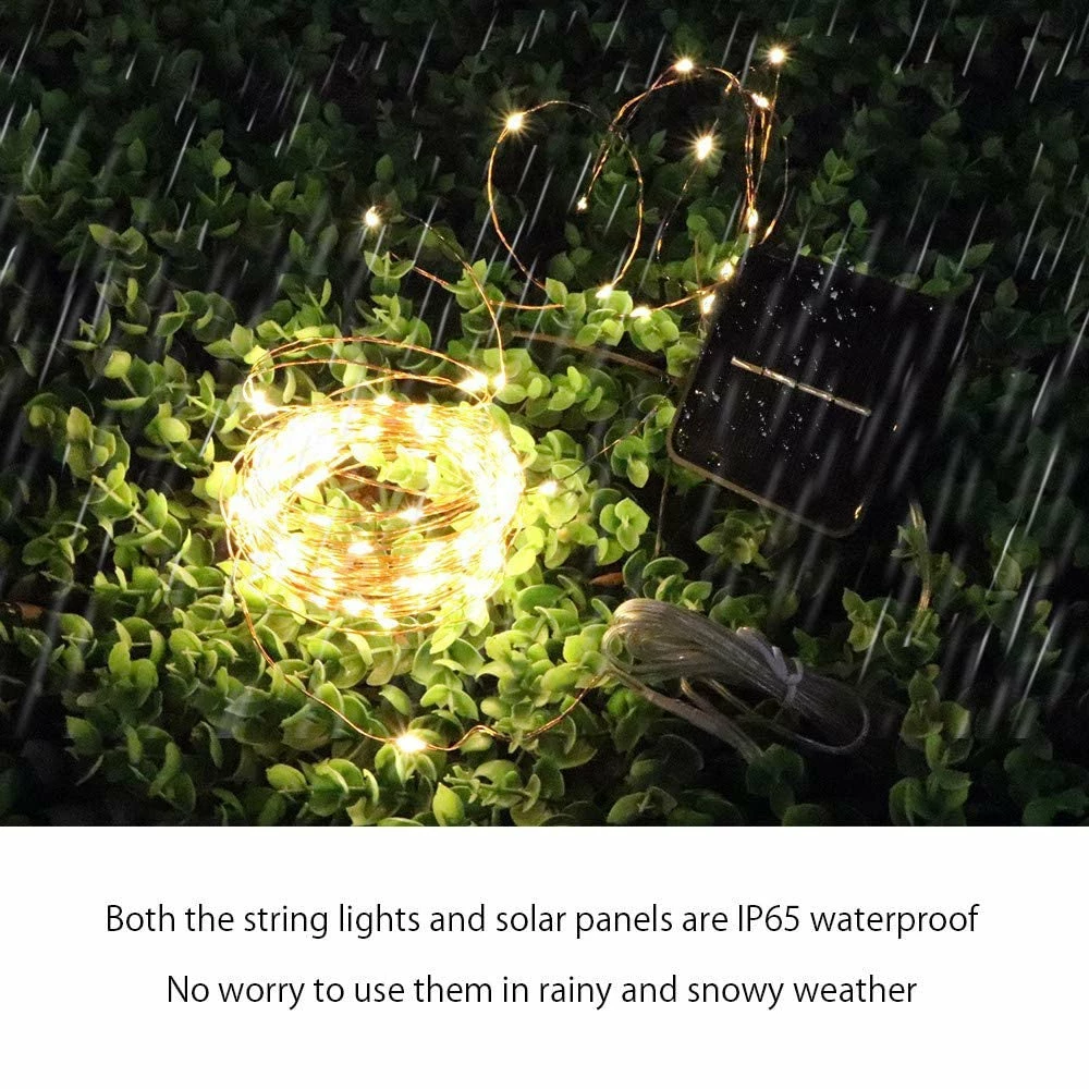 BargainJunkie 33ft Outdoor Solar String Lights, 2 Pack