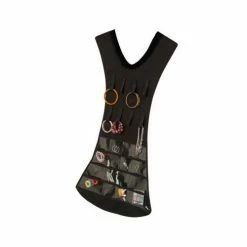 BargainJunkie New Honey-Can-Do Dress Jewelry Organizer With Mesh Collar, Black