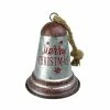 BargainJunkie 4" Merry Christmas Metal Bell Ornament, Silver New