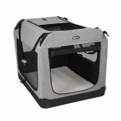 BargainJunkie Veehoo Gray Folding Soft Dog Crate, XXL