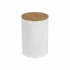 BargainJunkie Home Trends Ceramic Canister With Bamboo Lid, Medium