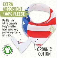 BargainJunkie KeaBabies 8 Pack Of Organic Cotton Bandana Bibs, US Of A