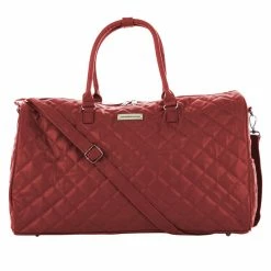 BargainJunkie Samantha Brown 21 Inch Quilted Satchel, Burgundy