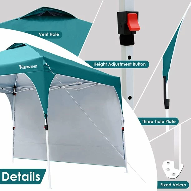 BargainJunkie Viewee Canopy Tent With Side Wall And Fixed Sand Bags New
