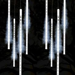 BargainJunkie Headwind White Solar Meteor Shower Lights