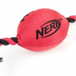 BargainJunkie Nerf Dog Toys Tug Football, Red Nerf Pet
