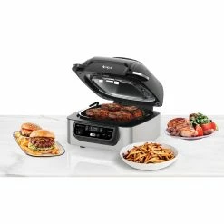 BargainJunkie New Ninja Foodi 5-in-1 Indoor Grill W/ 4-Quart Air Fryer Cinnamon, Refurbished