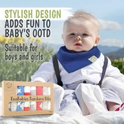 BargainJunkie KeaBabies 8 Pack Of Organic Cotton Bandana Bibs, US Of A