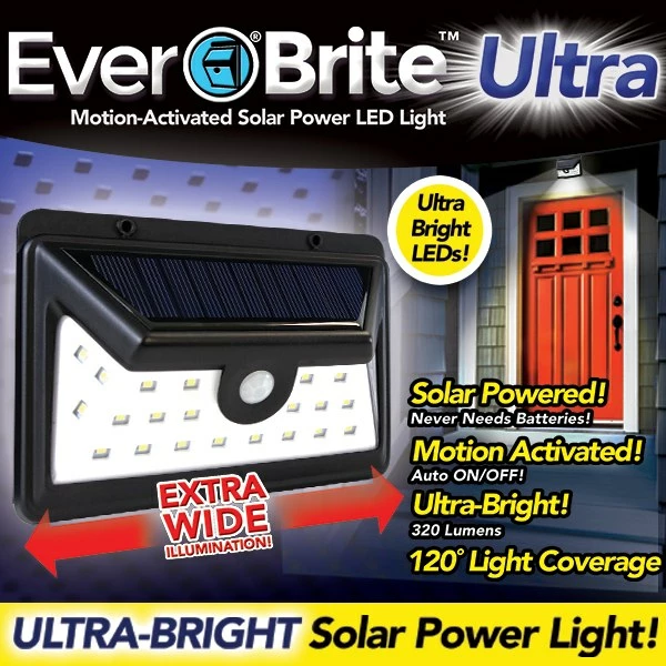 BargainJunkie New Ever Brite Ultra Motion Activated Solar Power LED Light, 2 Pack