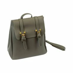 BargainJunkie Women’s Faux Leather Convertible Back Pack, Grey New