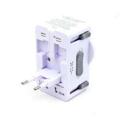 BargainJunkie New EZ Travel Worldwide Adapter Plug, White